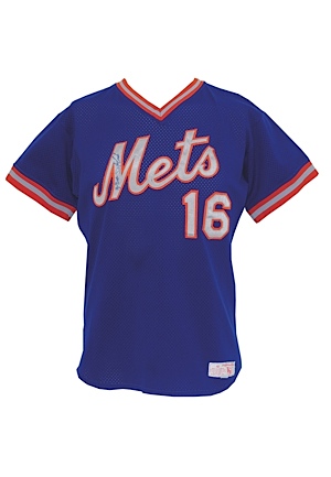 Mid 1980s Dwight Gooden NY Mets BP Worn & Autographed Jersey (JSA)