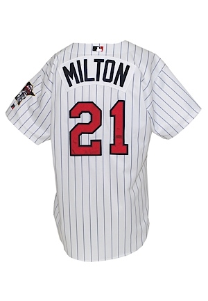 2002 Eric Milton Minnesota Twins Game-Used Home Jersey