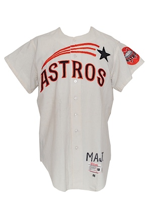 1966 Al Heist Houston Astros Coaches Worn Shooting Star Home Flannel Jersey