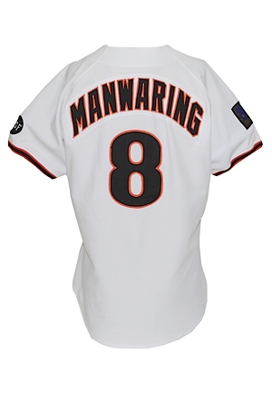 1994 Kirt Manwaring SF Giants Game-Used Home Jersey (Team Letter) (Team Stamp)