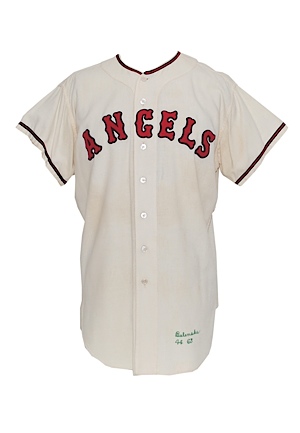 1963 Bo Belinsky Los Angeles Angels Game-Used Home Flannel Uniform (2)