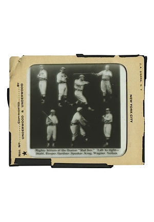 1912 Boston Red Sox Glass Lantern Slide with Tris Speaker & Others