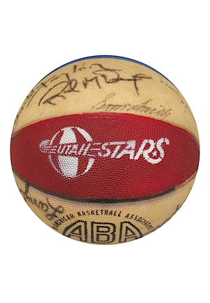 1971 Utah Stars ABA Championship Team Autographed Basketball (JSA) (Boone LOA)