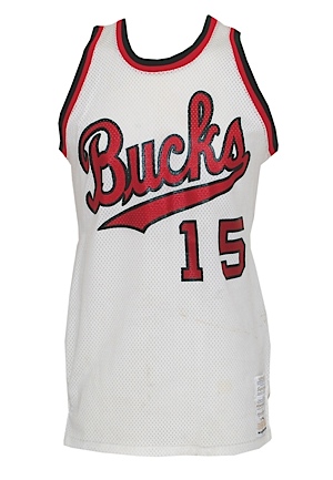 Circa 1975 Jim Price Milwaukee Bucks Game-Used Home Jersey (Rare Style)