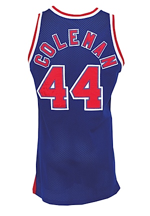 1993-94 Derrick Coleman NJ Nets Game-Used & Autographed Road Jersey (JSA)