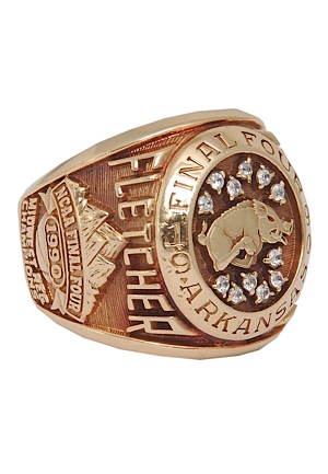 1990 Clyde Fletcher Arkansas Razorbacks Southwest Conference Champions and Final Four Players Rings (2)