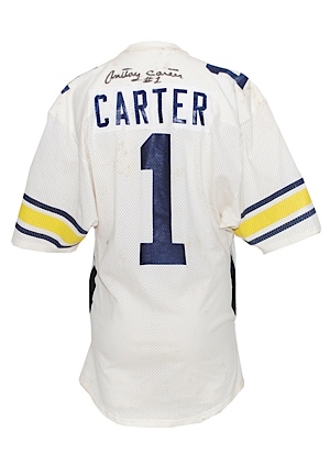 Early 1980’s Anthony Carter Michigan Wolverines Game-Used & Autographed Road Jersey (JSA)