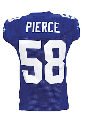 2005 Antonio Pierce NY Giants Game-Used Home Jersey (Team Repair)
