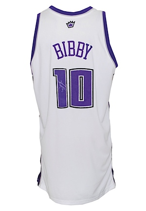 2005-06 Mike Bibby Sacramento Kings Game-Used & Autographed Home Jersey (JSA)