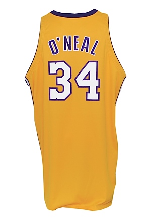 2000-01 Shaquille ONeal Los Angeles Lakers Game-Used Home Jersey