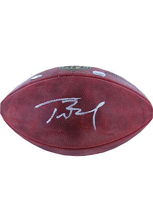 Tom Brady Autographed NFL Football (MM Auth, Tristar Holo, SSM 3rd Party Holo)
