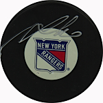 Marian Gaborik Autographed NY Rangers Autograph Puck (Steiner COA)