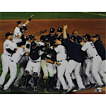 Andy Pettitte Autographed 2009 Yankees WS Celebration 16x20 Photo (Steiner COA)