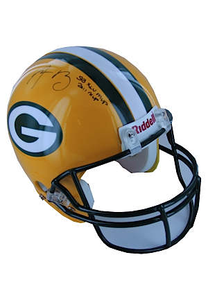 Aaron Rodgers Packers Authentic Helmet w/ "SB XLV MVP, 2011 MVP" Insc. (Steiner COA)