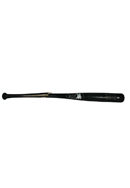 Marcus Thames #38 2010 Yankees Game Used Louisville Slugger Black Bat (Cracked)