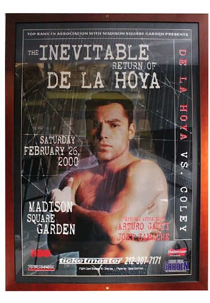 De La Hoya VS Coley 40"x28" Framed Poster (Francis OFalcons)