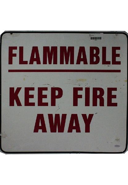 Flammable Keep Fire Away Sign From  Giants Stadium