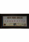 New York Knicks Retired Numbers Framed Panoramic 14"x32" Collage w/ Game Used MSG Court & Net (MSG-Steiner COA)
