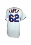 Jose Lopez #62 2007 Game Used Spring Training White Alternate Jersey (Mets-Steiner LOA)