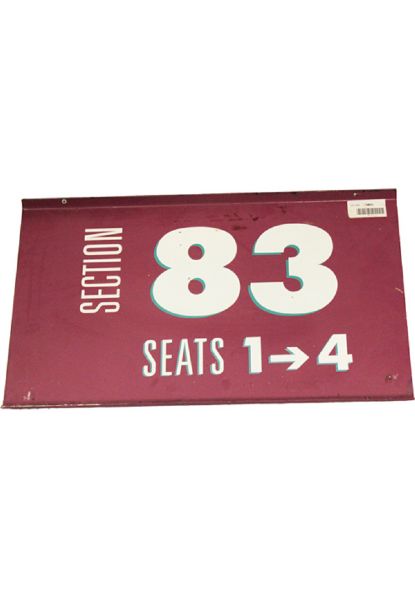 Section 83, Seats 1 ->4  12"x20" Purple Sign (MSG) (Steiner Sports COA)
