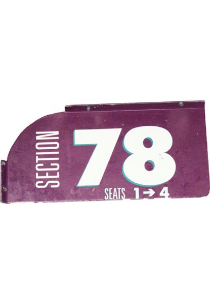 Section 78, Seats 1->4 7x14 Purple and White Sign (MSG) (Steiner Sports COA)