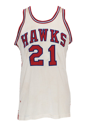 Circa 1962 Woody Sauldsberry St. Louis Hawks Game-Used Home Uniform (2)
