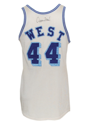 Early 1960’s Jerry West Los Angeles Lakers Game-Used & Autographed Home Jersey (Rare Style)(JSA)