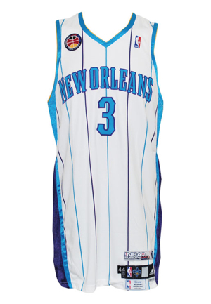 10/14/2008 Chris Paul New Orleans Hornets NBA Europe Tour Game-Used Home Jersey (NBA LOA)(Photomatch)