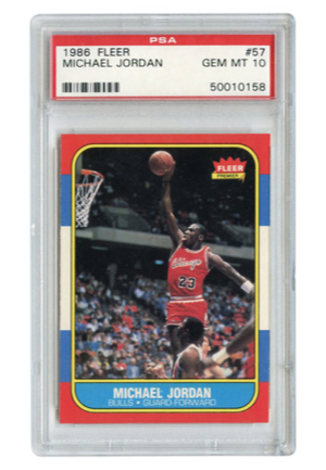 1986 Michael Jordan Fleer Rookie Card PSA Graded GEM MT 10