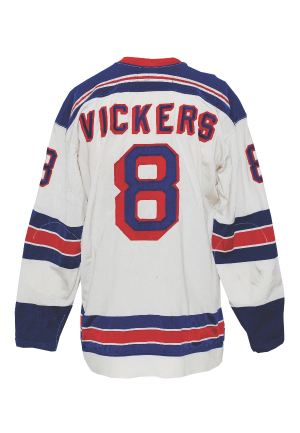 1974-75 Steve Vickers NY Rangers Game-Used Home White Jersey (Casey Samuelson LOA)