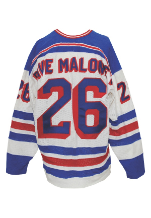 Circa 1980-81 Dave Maloney NY Rangers Game-Used Home White Jersey with Captain’s “C” (Casey Samuelson LOA)