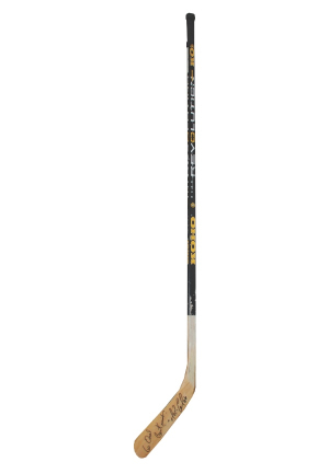 Circa 1990 Mario Lemieux Pittsburgh Penguins Game-Used & Autographed Stick (Hershiser LOA)(JSA)