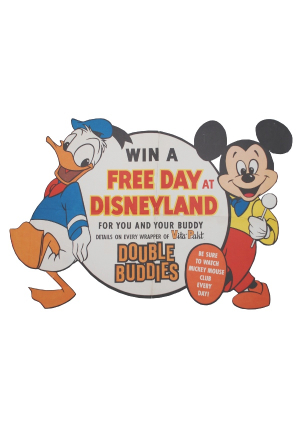 1963 Mickey Mouse & Donald Duck Double Buddies Advertising Display