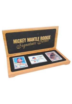Mickey Mantle Autographed Ceramic Rookie Card Set (JSA)