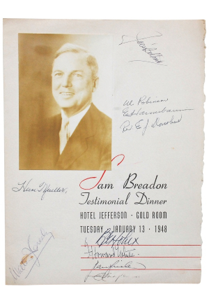 1/13/1948 Sam Breadon Testimonial Dinner Program Page Signed by Jim Bottomley & Others (JSA)