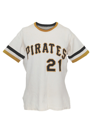 Circa 1971 Roberto Clemente Pittsburgh Pirates Game-Used Home Jersey