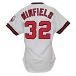 1990 Dave Winfield California Angels Game-Used & Autographed Home Uniform (2)(JSA)