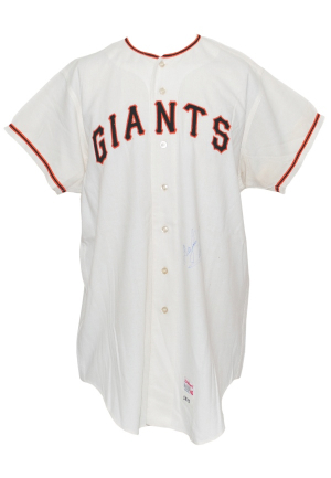 1971 Gaylord Perry SF Giants Game-Used & Autographed Home Flannel Jersey (JSA)