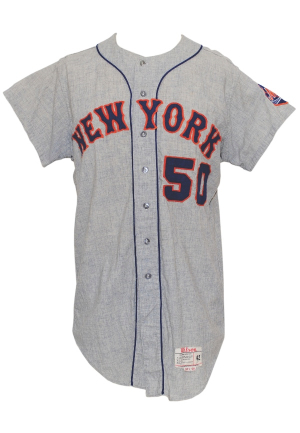 1966 Ed Kranepool NY Mets Game-Used Road Flannel Jersey