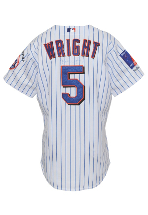 2004 David Wright Rookie NY Mets Game-Used & Autographed Jersey (JSA)