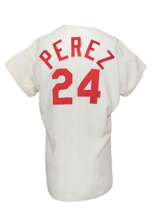 1971 Tony Pérez Cincinnati Reds Game-Used & Autographed Home Flannel Jersey (JSA)