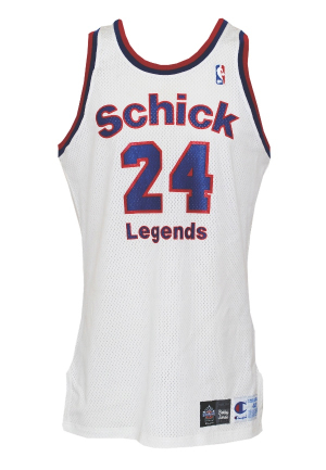 Lot of Bobby Jones Schick Legends Game-Used Jerseys with Philadelphia 76ers Worn Reversible Practice Jersey (3)