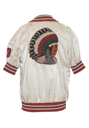 Early 1960s St. Johns Redmen Worn Satin Warm-Up Jacket (Rare Style)