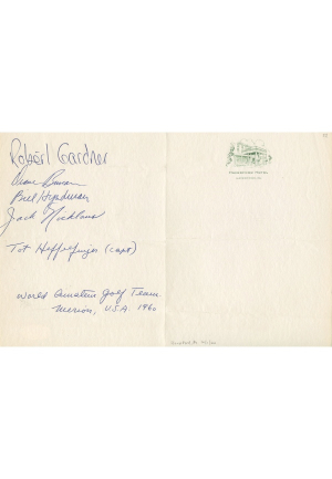 10/1/1960 World Amateur Golf U.S. Team Multi-Signed Sheet (Full JSA LOA)