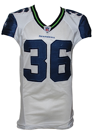 2009 Lawyer Milloy Seattle Seahawks Game-Used Road Jersey (Team Inventory Code)(Team Repair)