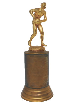 1949 Unattributed Highschool MVP Trophy Autographed By Bob Cousy (JSA)
