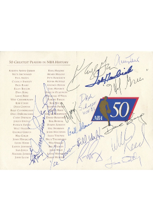 1996 NBA at 50 Multi-HOFer Signed Program (16 HOFers) (JSA)