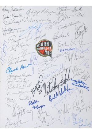 Multi Basketball HOFer Signed Sheet (52 HOFers)(JSA)