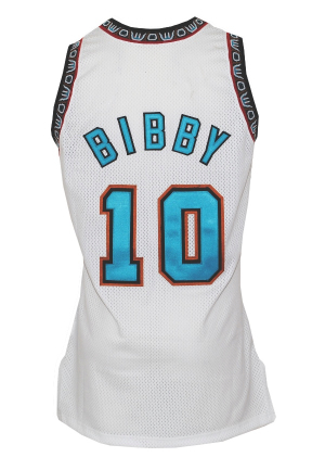 1998-99 Mike Bibby Rookie Vancouver Grizzlies Game-Used and Autographed Home Jersey (JSA)