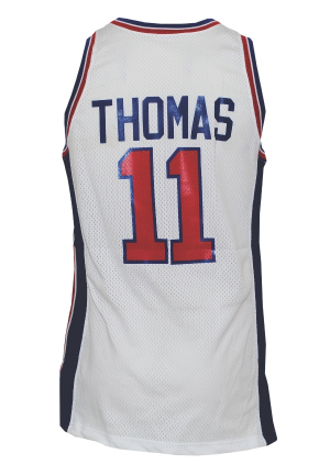 1993-94 Isiah Thomas Detroit Pistons Game-Used Home Jersey (Great Provenance)